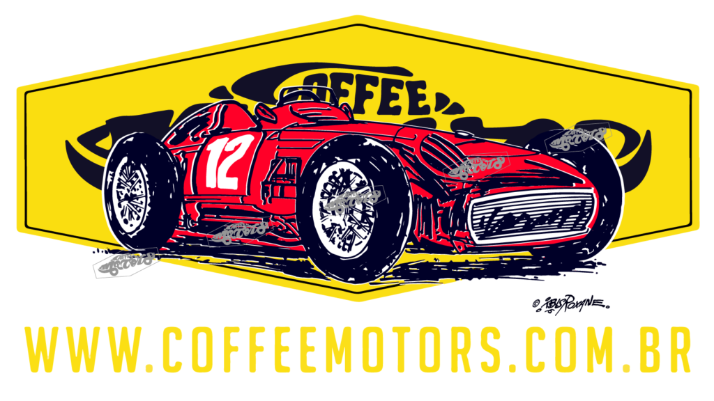 Camisetas com Estampas de Carros de Corrida Antigos - Coffee Motors